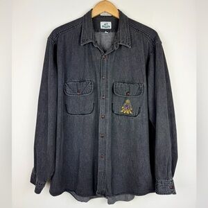 Van Heusen 417 Vintage 90's Black Denim Shirt